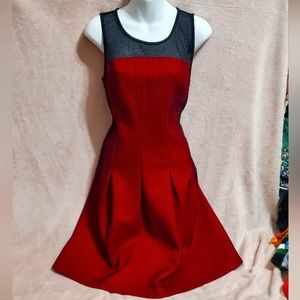 NEW Spenser Jeremy Red Black Mesh Dress Thick Material, Well Made Sz 8